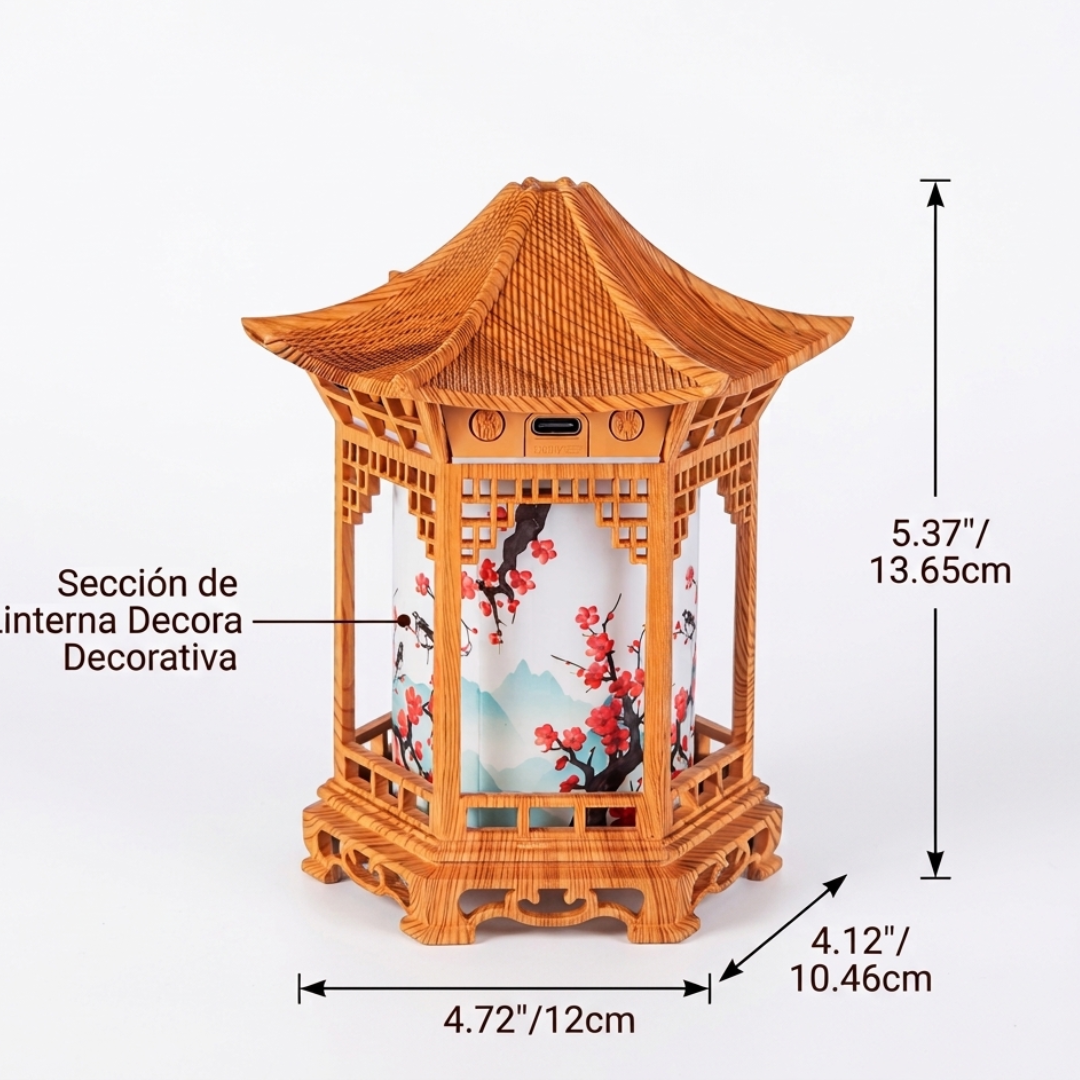 humidificador oriental con luz cálida y vapor